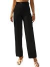 ROYALICA Women’s High-Waisted Pant |Bell Bottom Trendy Retro-Chic Trousers – Perfect for Every Occasion (M, Black)