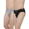 Levi’s Men’s Cotton Style #002 Classic Regular Fit solid Brief (Pack of 2) (#002-BRIEF-LT GMEL/BLK-P2_Lt. Grey Melange,Black_L)