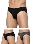 Levi’s Men’s Cotton Style #011 Comfort Regular Fit Solid Brief (Pack of 3) (#011-BRIEF-DK GMEL/BLK/Navy-P3_Dk. Grey Melange,Black, L)