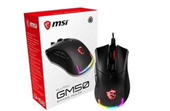 Msi Clutch Gm50 Lightweight Gaming Mouse – Usb, Pixart Pmw-3330 Optical Sensor, Rgb Led Lights, Adjustable Dpi Up To 7200, 1Ms Polling Rate, 6 Buttons (Clutch Gm50), Gaming Mouse For Laptops And Pc