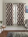 Cortina 2 Piece Polka Design Panel Eyelet Polyester Window Curtains – 5 Feet, Brown