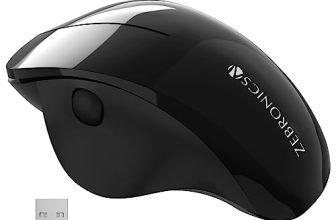 Zebronics Dolphin Silent Wireless Mouse, Dual Mode Bluetooth, 2.4Ghz, 1200 Dpi, 3 Buttons, Usb Nano Receiver, Thumb Scroll Wheel, Glossy Finish And Ergonomic Design (Black)
