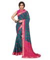 Yashika Women’s Printed Georgette With Lace Saree With Blouse Piece (REMY RAMA)