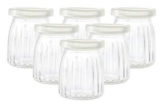 Femora Clear Glass Storage Spice Jars For Kitchen, Set Of 6Pcs, 150Ml