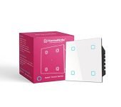 HomeMate Wi-Fi Smart 4 Gang Touch Switch (White, Pack of 1) | No Hub Required | Works with Amazon Alexa, Google Assistant & Siri