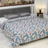 Status Contract Pure Cotton 120 Gsm Reversible Soft Lightweight Printed Double Bed Blanket/Ac Dohar/Skin Friendly Dohar-220X200 Cm (Grey)