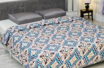 Status Contract Pure Cotton 120 Gsm Reversible Soft Lightweight Printed Double Bed Blanket/Ac Dohar/Skin Friendly Dohar-220X200 Cm (Grey)