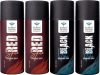 BOMBAY SHAVING COMPANY Red Spice & Black Vibe 150ml x 4 Combo Deodorant Spray  –  For Men(600 ml, Pack of 4)