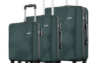 Safari Pentagon Set Of 3 (Cabin + Medium + Large) Trolley Bags Hard Case Polypropylene 4 Wheels 360 Degree Wheeling Luggage, Travel Bags, Suitcase For Travel, Trolley Bags For Travel, Dusk Green