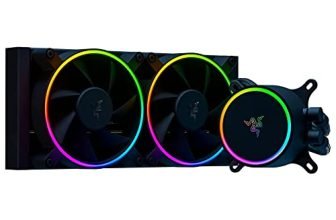 Razer Hanbo Chroma Rgb All-In-One Liquid Cooler Argb Pump Cap: Ultimate Aio Design – Quiet, Argb Fans – Silent, Liquid Cooling – Pwm Fan Controller Support – Rgb Chroma Argb – 240Mm-Rc21-01770100-R3M1