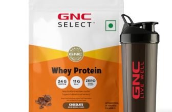 Gnc Whey With Free Shaker | 2.2 Lbs (1Kg) | Chocolate | 24 Gm Protein| Digestive Enzyme For Better Digestion | Faster Muscle Recovery | Boosts Strength & Endurance | Zero Added Sugar | Builds Lean Muscles | Formulated In Usa | Imported