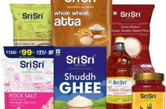 Sri Sri Tattva 7-in-1 Essential Groceries Combo(Whole Wheat Atta 5 kg, Rock Salt Fine Grain 1 kg, Shuddh Ghee 1 L, Toor Dal 1 kg, Sona Masuri Rice 1 kg, Kachi Ghani Mustard Oil 1 L, Pure & Natural Honey 500 g)
