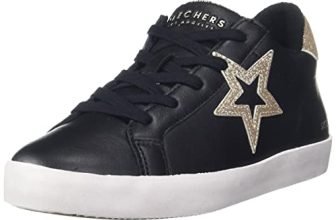 Skechers Womens Diamond Starz – Starry Steps Black/Gold Sneaker -4 Uk (7 Us) (155534)