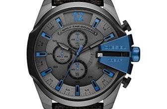 Diesel Nylon Mega Chief Analog Grey Dial Men Watch-Dz4500, Black Band