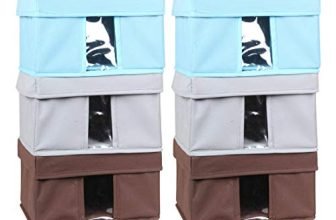 Amazon Brand – Solimo Fabric Rectangular Storage Box, Small, Set Of 6, Multicolor