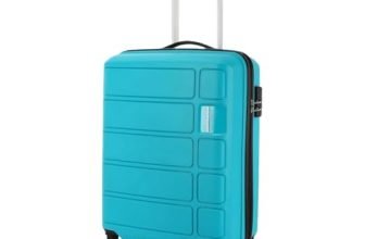 Kamiliant by American Tourister Harrier 56 Cms Small Cabin Polypropylene (PP) Hard Sided 4 Wheeler Spinner Wheels Luggage (Coral Blue)