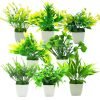 fancymart Artificial Potted Plants Set of 8 Pack Leaves, Small Faux Plants for Home Decor | Office Decor | |Restaurants |Gifts