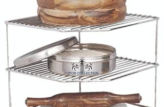 12FOR COLLECTION Stainless Steel 3-Tier Countertop Storage Rack For Corners, Multipurpose Stainless Steel Kitchen Plate Dish Corner Shelf Rack Stand Holder, Corner Shelf