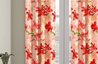 Cortina Latest Floral Printed Polyester Door Curtain For Bedroom, Living Room -Single-7Ft.