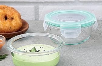 La Opala, Cook Serve Store, Borosilicate Storage Container, Clip N Store With Snap Lid Round 210 Ml, 1 Pc, Transparent