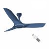 Havells 1200Mm Stealth Air Bldc Motor Ceiling Fan Most Silent & Premium,5 Stars With Rf Remote,100% Copper Upto 55% Energy Saving,Timer,Memory Backup (Pack Of 1,Indigo Blue)