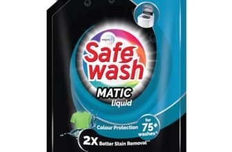 Safewash 8901399079108 Top Load Matic Premium Liquid Detergent With Colour-Protect Technology| 2X Stain Removal | For All Types Of Fabrics| 2L Refill Pouch