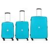 Aristocrat Armstrong 3 Pc Set Cabin 55 Cm(Small) Check-In 66 Cm(Medium) Check-In 75 Cm(Large) 4 Wheels Trolley Bags For Travel Hard Case Luggage, Lightweight Bag With Combination Lock (Teal Blue)