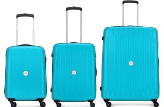 Aristocrat Armstrong 3 Pc Set Cabin 55 Cm(Small) Check-In 66 Cm(Medium) Check-In 75 Cm(Large) 4 Wheels Trolley Bags For Travel Hard Case Luggage, Lightweight Bag With Combination Lock (Teal Blue)