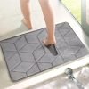 Status Contract Anti Slip Mat For Bathroom Floor | 16″X24″ Memory Foam Bathroom Mats | Bathroom Mat Water Absorbing | Machine Washable Bathroom Anti Skid Mats For Bathing Area & Shower |(Light Grey)