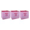 Amazon Brand – Solimo Printed Fabric Storage Box, Large, Set Of 3, Pink