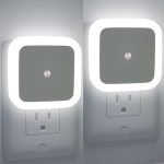 Chillyfit 2 Pack Night Lamp Sensor Light For Bedroom Bed Side Home|Smart Automatic Onoff Dim Led Lights|Energy Saving 0.5W Lamp|Long Life For Hallway, Stairs, Kitchen, Bathroom – Polycarbonate, White