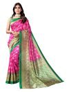 SIRIL Women’s Printed Silk Saree with Blouse(2331S803_Pink1)