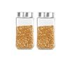 CELLO Qube Fresh Glass Storage Jar | Container with Air tight Silver Metal Lid | Multipurpose Jar | For Storage of Food, Pulses, Spice, Cereals, Cookies, Dry Food | Set of 2, 1000ml, Clear