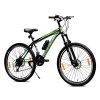 Leader Stark 27.5T Multispeed (21-Speed) Mtb Cycle With Front Suspension And Dual Disc Brake Mountain Bicycle/Bike For Men – Matt Black/Green Ideal For 15+ Years | Frame: 19 Inches