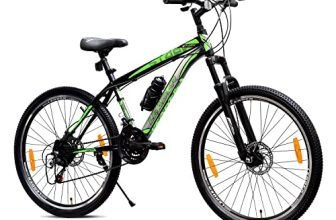 Leader Stark 27.5T Multispeed (21-Speed) Mtb Cycle With Front Suspension And Dual Disc Brake Mountain Bicycle/Bike For Men – Matt Black/Green Ideal For 15+ Years | Frame: 19 Inches
