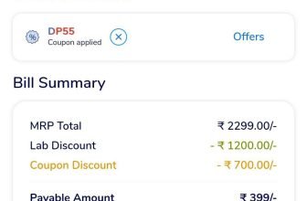 deal 🔥🔥: 70% Off on Medibuddy Full Body Health Check-ups Use Code : DP55 (Upto ₹700 off )Master Link : Suggestions 👇👇 :⏩Basic Health Check (59 tests) @ 399⏩Healthy Advance Package with Vitamin D (64+ Tests) @ 599⏩Bestseller – Fit Health Check up (85 Tests) @ 699
