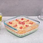 La Opala, Cook Serve Store, Borosilicate Glass Square Dish With Handle 1 L, 1 Pc, Transparent