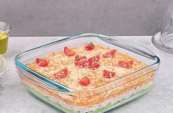 La Opala, Cook Serve Store, Borosilicate Glass Square Dish With Handle 1 L, 1 Pc, Transparent