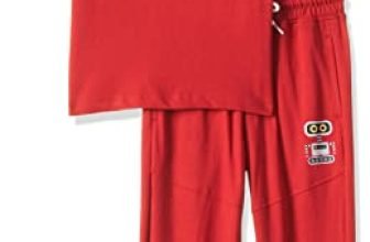 Amazon Brand – Symbol Boy’S Casual Pajama Top (Sym-K-Ss22-Set-202_Red_5-6 Years)