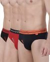 One8 By Virat Kohli Men’S Solid Brief (Pack Of 3) (205N1_Brick Red/Black/Navy_X-Large)