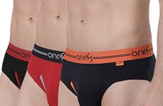 One8 By Virat Kohli Men’S Solid Brief (Pack Of 3) (205N1_Brick Red/Black/Navy_X-Large)
