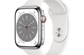 Apple Watch Series 8 [Gps + Cellular 45 Mm] Smart Watch W/Silver Stainless Steel Case With White Sport Band. Fitness Tracker, Blood Oxygen & Ecg Apps, Always- On Retina Display, Water Resistant
