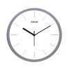 Amazon Brand – Solimo Elegant Metallic Analog Wall Clock, Silent Sweep, Slim Line Time Indicator (12 Inches, Silver Frame)