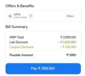 deal 🔥🔥: 70% Off on Medibuddy Full Body Health Check-ups Use Code : DP70 (Upto ₹700 off )Master Link : Suggestions 👇👇 :⏩Basic Health Check (59 tests) @ 399⏩Healthy Advance Package with Vitamin D (64+ Tests) @ 599⏩Bestseller – Fit Health Check up (85 Tests) @ 699