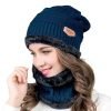 Brand Conquer Wool Beanie Cap & Muffler for Mens & Women – Winter Cap for Men – Men’s Woolen Cap with Neck Muffler – Winter Muffler for Women – Soft Woolen Muffler & Cap for Men & Women (Blue)