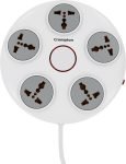 Crompton Power Alpha C 5 Socket Extension Boards(White, Grey, 2 m)