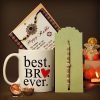 TIED RIBBONS Rakhi for Brother with Gift Combo – Designer Rakhi with Printed Coffee Mug and Greeting Card