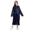 INFISPACE Women’s Polyester Long RainCoat Pocho Barsaati with Adjustable Cap and Cover (XL, Blue)