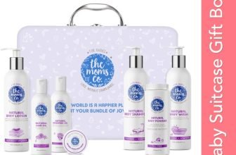The Moms Co. Everything For Baby Suitcase Gift Box With 7 Skin And Hair Care Newborn Baby(White)