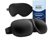 Sleep Eye Mask, 3D Contoured Eye Mask, Sleep Mask with Adjustable Strap, Soft and Comfortable Night Blindfold for Women Men, Eye Mask for Sleeping, Shift Work, Travel, Black (EYE 3D)